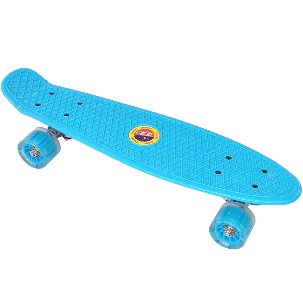 фото E33092 скейтборд пластиковый 56x15cm со свет. колесами (голубой) (sk500) milinda