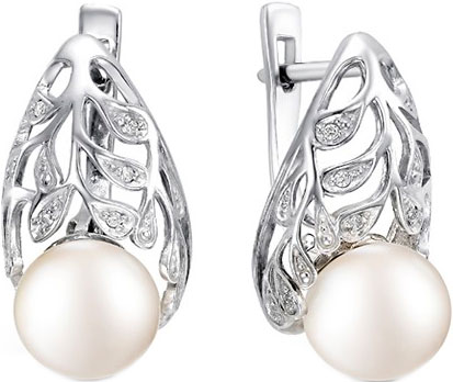 

Серьги женские De Fleur 52335S1 из серебра, культивированный жемчуг/фианит, 52335S1