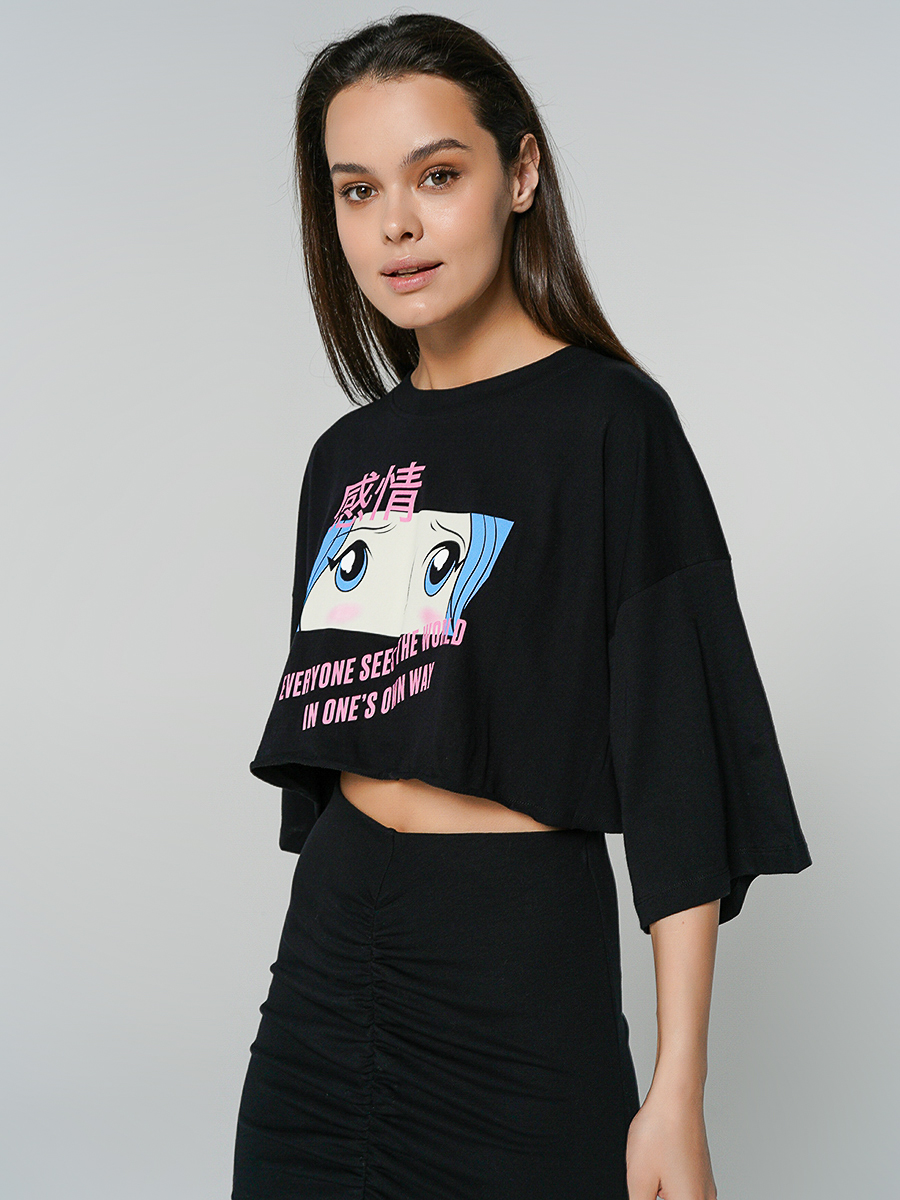 

Футболка женская ТВОЕ 82623 черная XS, 82623