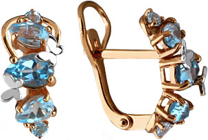 

Серьги женские Aquamarine 4471705-S-g-a из серебра, топаз, 4471705-S-g-a