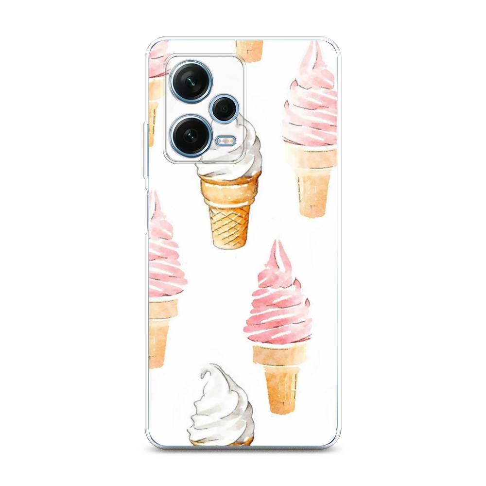 

Чехол Awog для Xiaomi Redmi Note 12 Pro Plus "Нарисованное мороженое", Белый;розовый, 317150-10