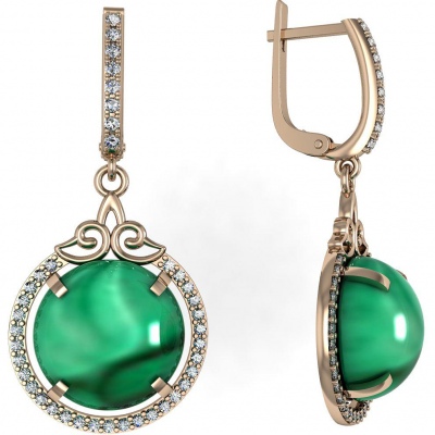 

Серьги из серебра с малахитом ПРИВОЛЖСКИЙ ЮВЕЛИР 362427-FA11ML, 362427-FA11ML