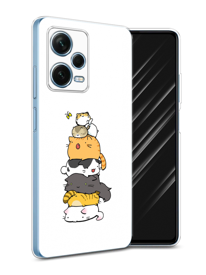 

Чехол Awog для Xiaomi Redmi Note 12 Pro Plus "Бутерброд из котиков", Коричневый;белый;серый, 317150-10