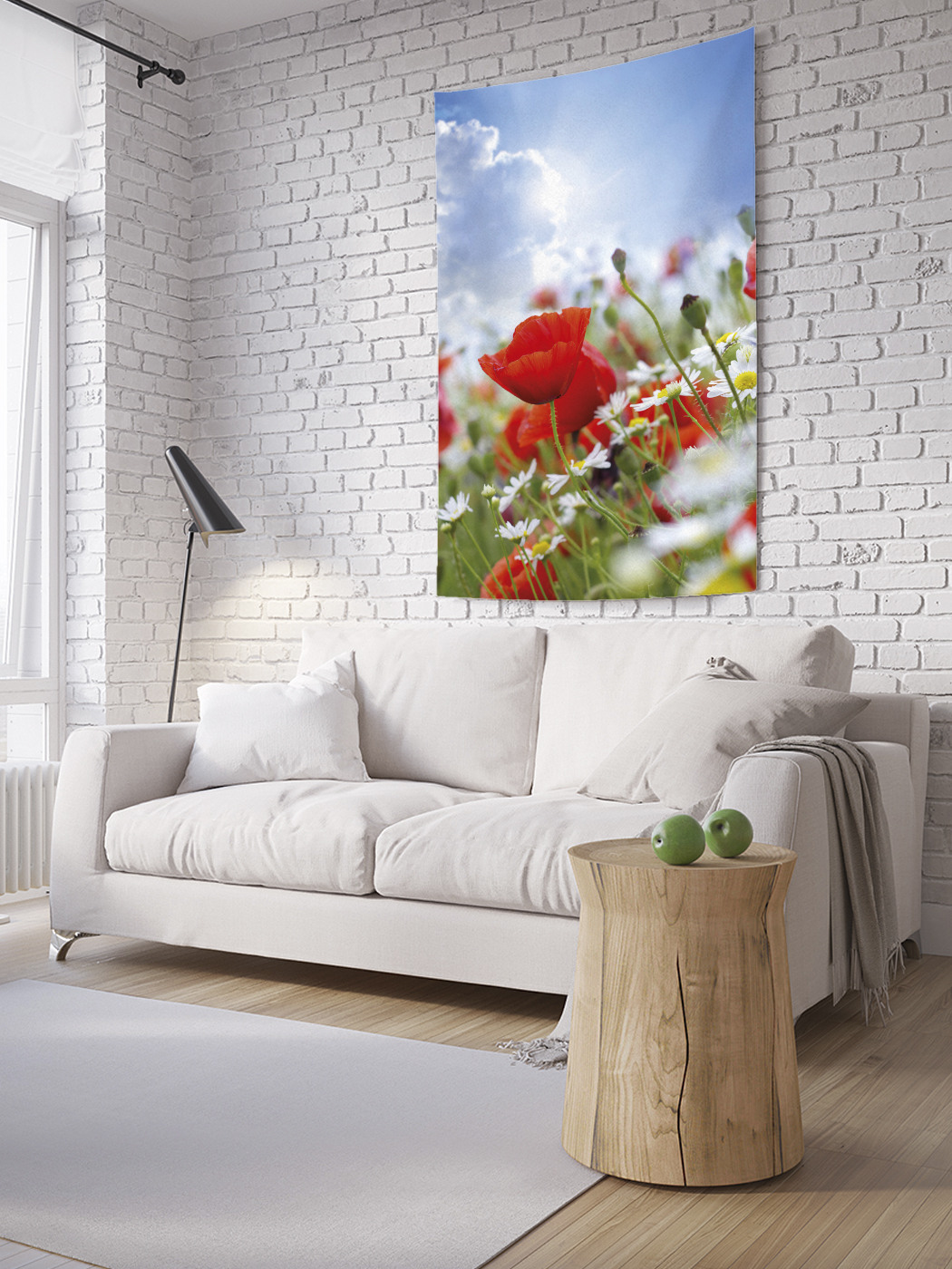 

Вертикальное фотопанно на стену JoyArty Маки и ромашки 100x150 см, Маки и ромашки
