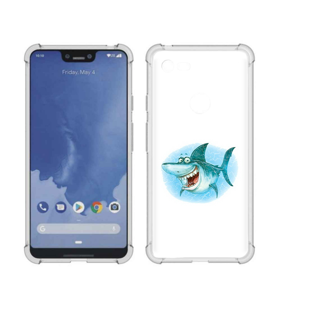 

Чехол MyPads Tocco для Google Pixel 3 XL веселая акула, Прозрачный, Tocco