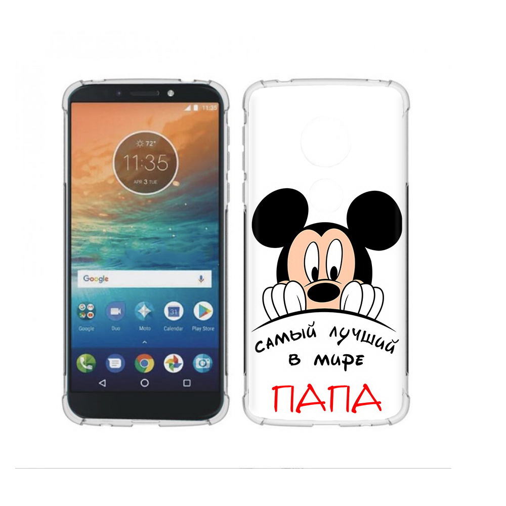 

Чехол MyPads Tocco для Motorola Moto G4 Play Самай лучший папа Микки Маус, Прозрачный, Tocco