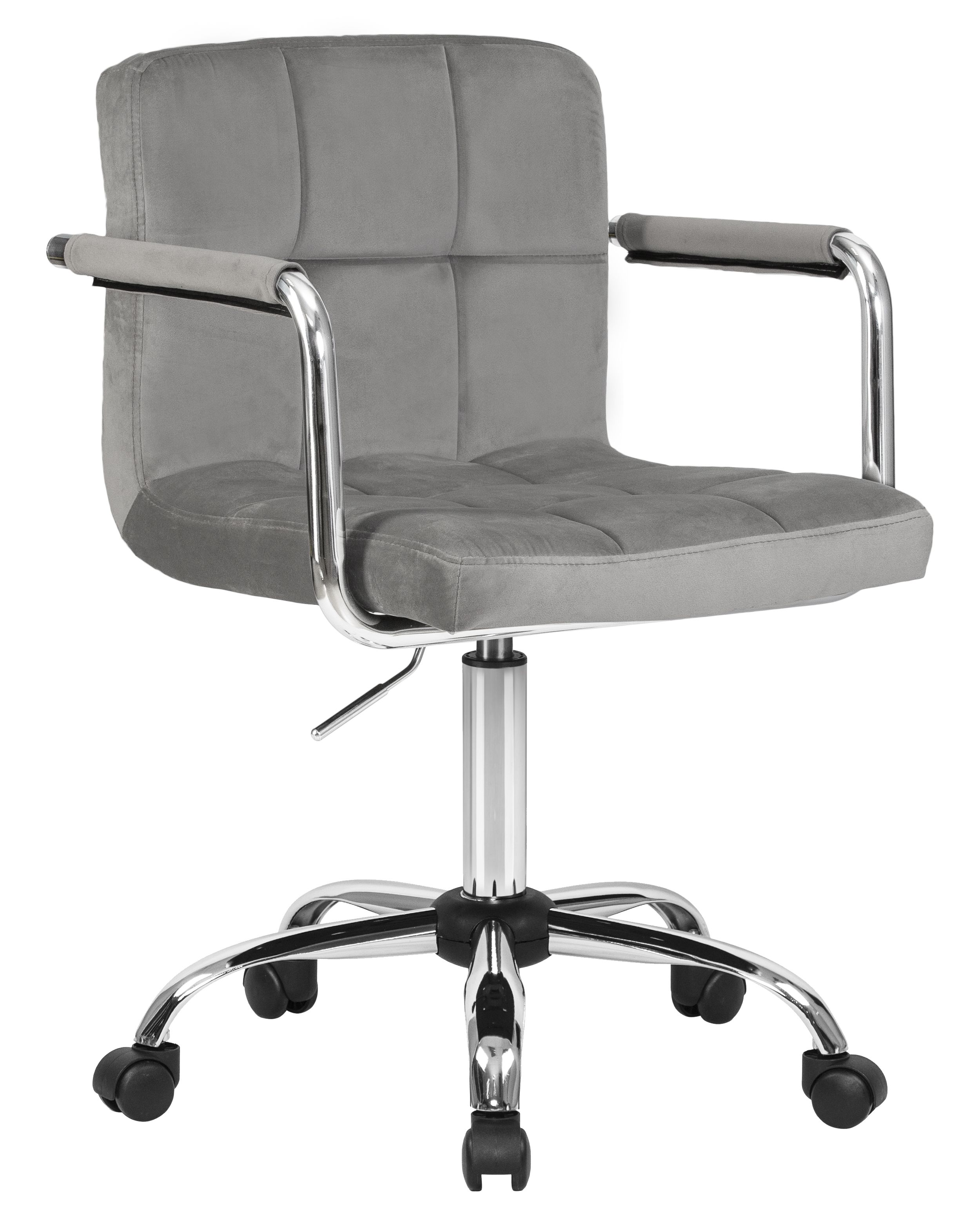 Офисное кресло Лого-М DOBRIN TERRY серый велюр MJ9-75, основание хромированная сталь