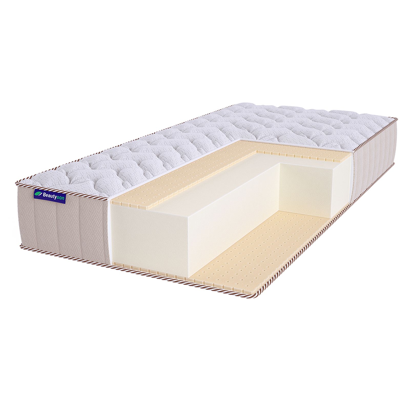 

Матрас Beautyson Roll Foam 18 Latex Double Lux, 135х185, 22 см, беспружинный, Белый, Roll Foam