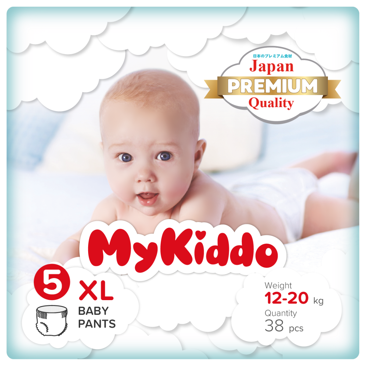 Подгузники-трусики MyKiddo Premium размер XL 12-20 38 шт M20438