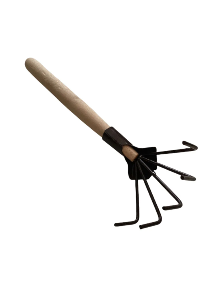 Рыхлитель садовый (окучник) 5 зубый с деревянной ручкой, 12х15 см