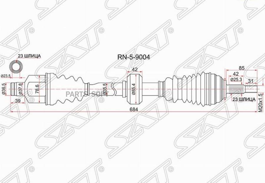 

Привод В Сборе Fr Rh Renault Logan 10- (16 Клапанов) 1Шт SAT RN59004