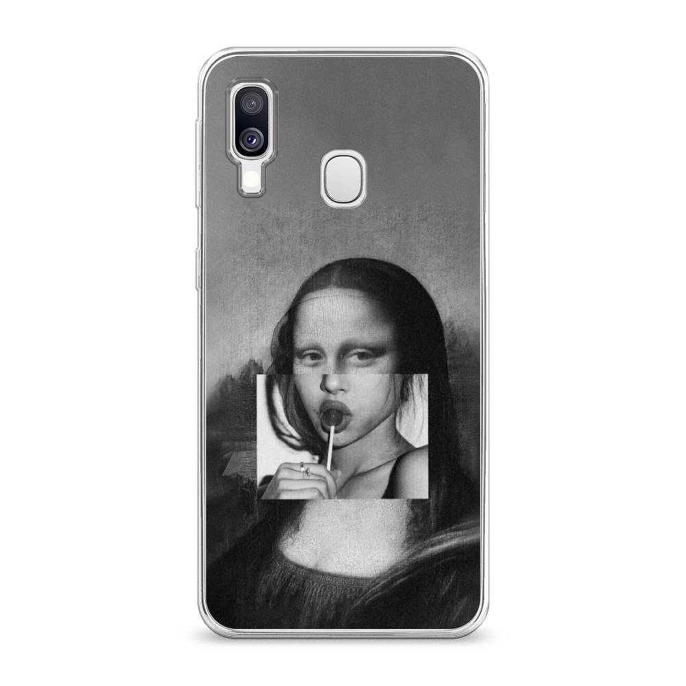 

Чехол Awog на Samsung Galaxy A40 "Mona Lisa sucking lollipop", Разноцветный, 28050-9