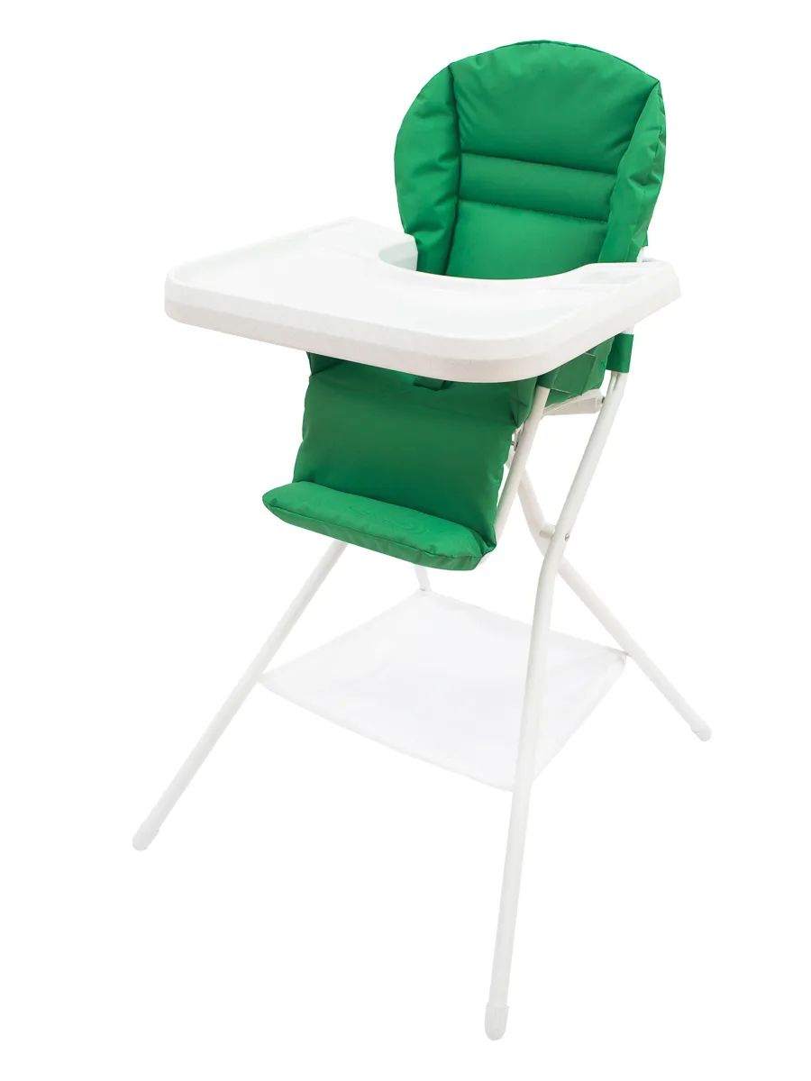 Стульчик для кормления InHome IN03 складной, съемный чехол и столик, до 1,5 лет, зеленый стульчик для кормления unix kids fixed white съемный столик