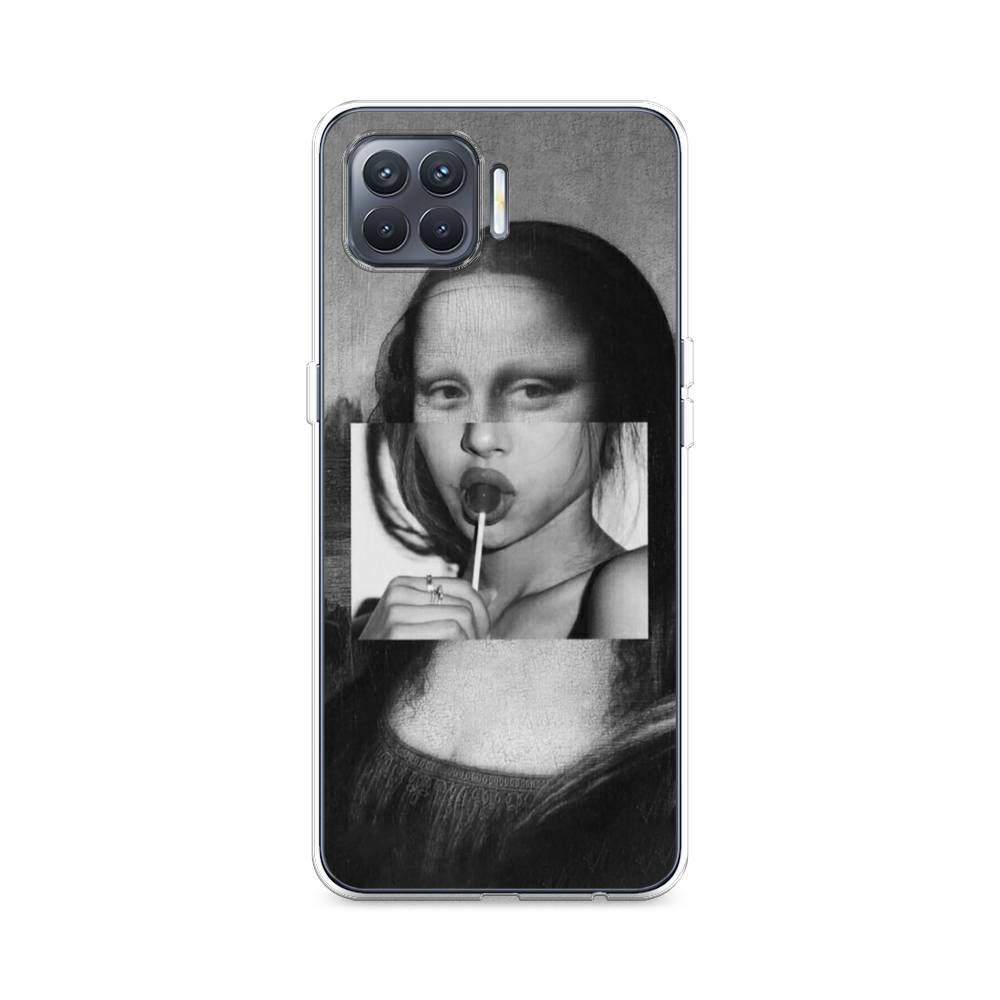 

Чехол Awog на Oppo Reno 4 lite "Mona Lisa sucking lollipop", Разноцветный, 254550-9