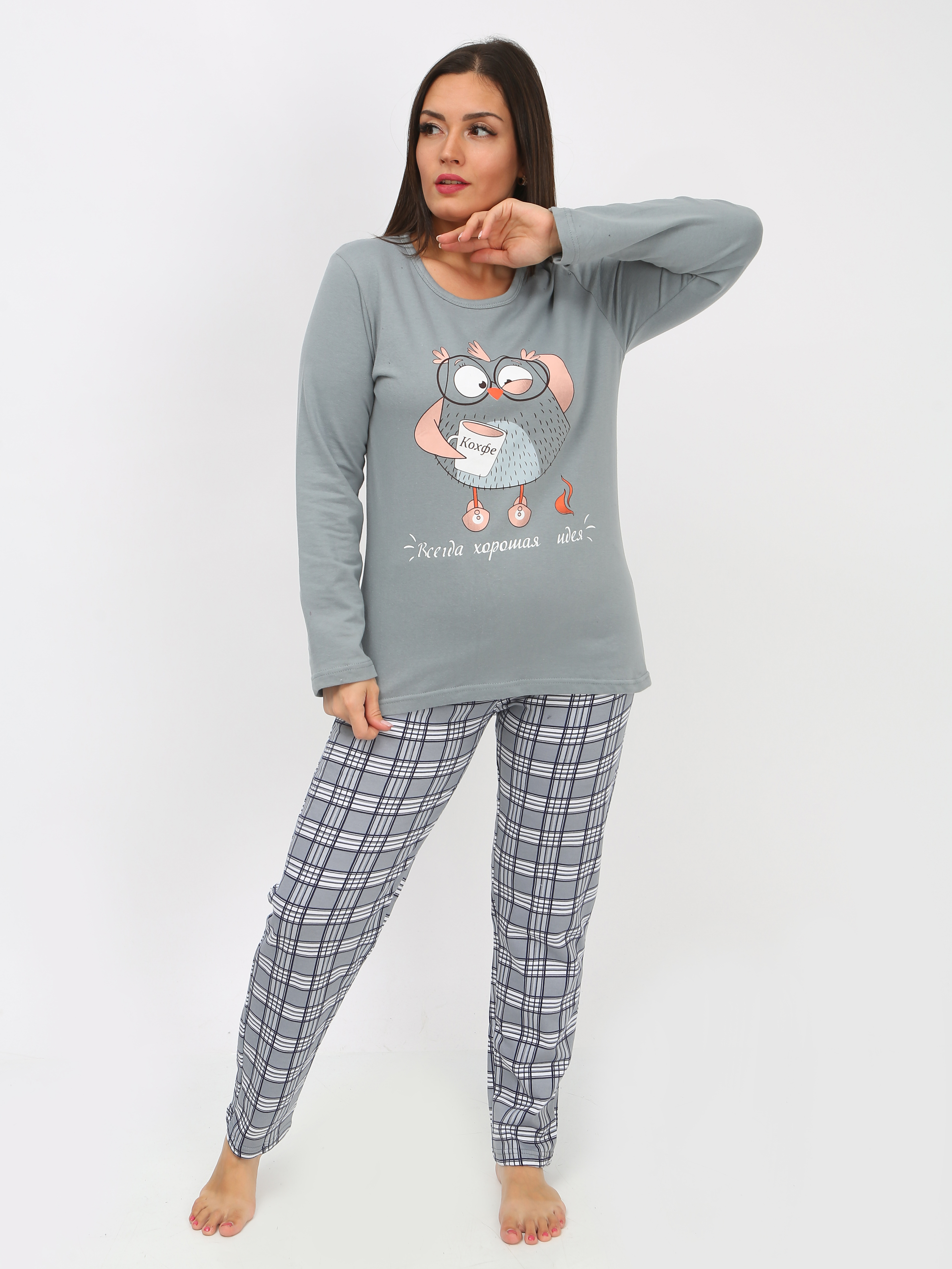 Комплект домашний женский Soft home П005 серый 56 RU