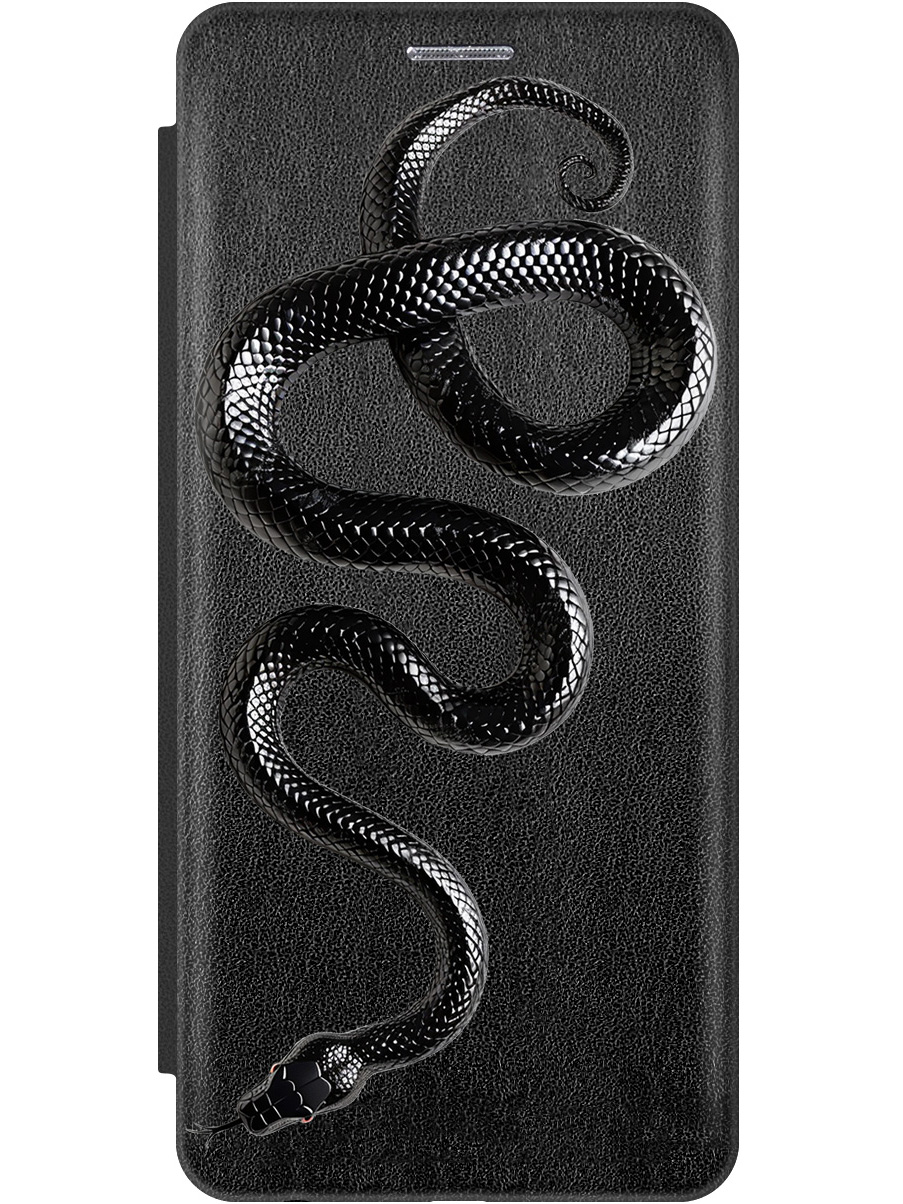 

Чехол-книжка на Xiaomi Redmi 12C с принтом "Черная мамба" черный, 766734813