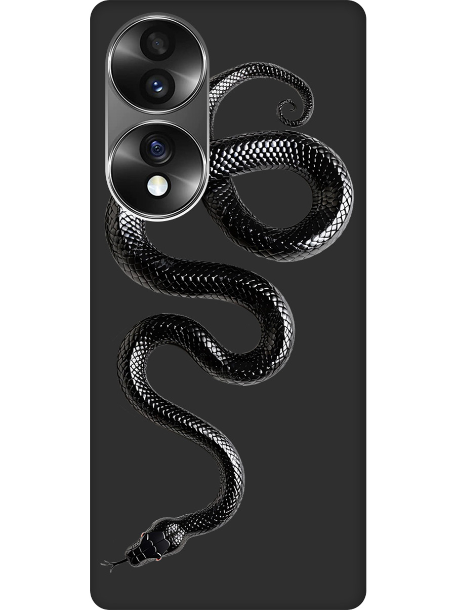 

Силиконовый чехол на Honor 70 с принтом "Черная мамба" матовый черный, 740189213