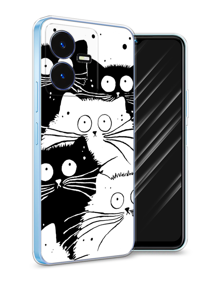 

Чехол Awog на Vivo Y22 / Виво Y22 "Коты черно-белые", Черный;белый, 267550-2