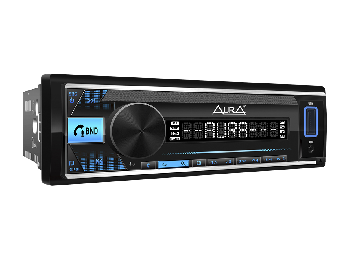 фото Автомагнитола с эквалайзером, bluetooth, usb, aux - aura amh-600bt