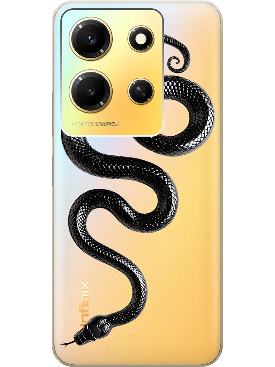 

Силиконовый чехол на Infinix Note 30i с принтом "Черная мамба", Прозрачный;черный, 772564213