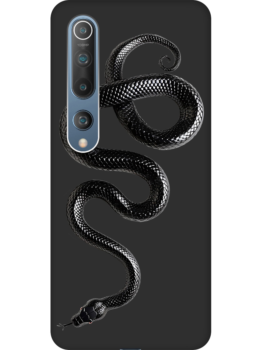 

Силиконовый чехол на Xiaomi Mi 10 с принтом "Черная мамба" матовый черный, 722821113
