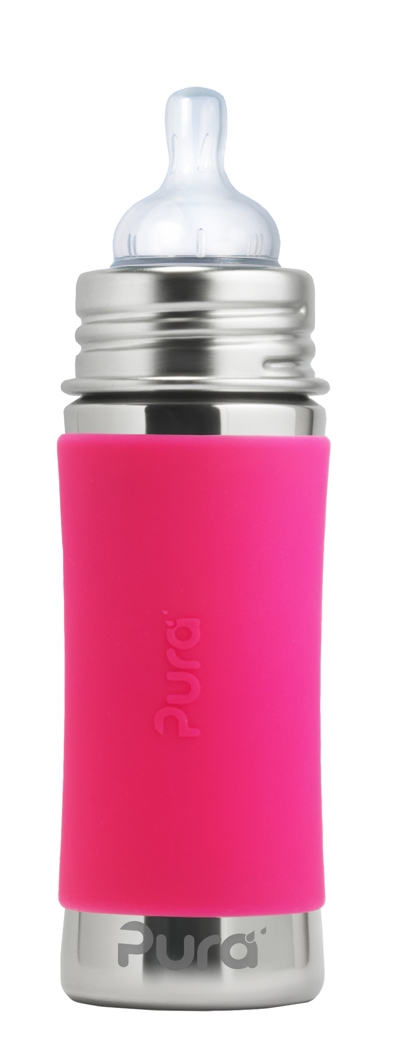 фото Детская бутылочка для кормления pura kiki, 325 мл розовый k11npsb-e pura stainless