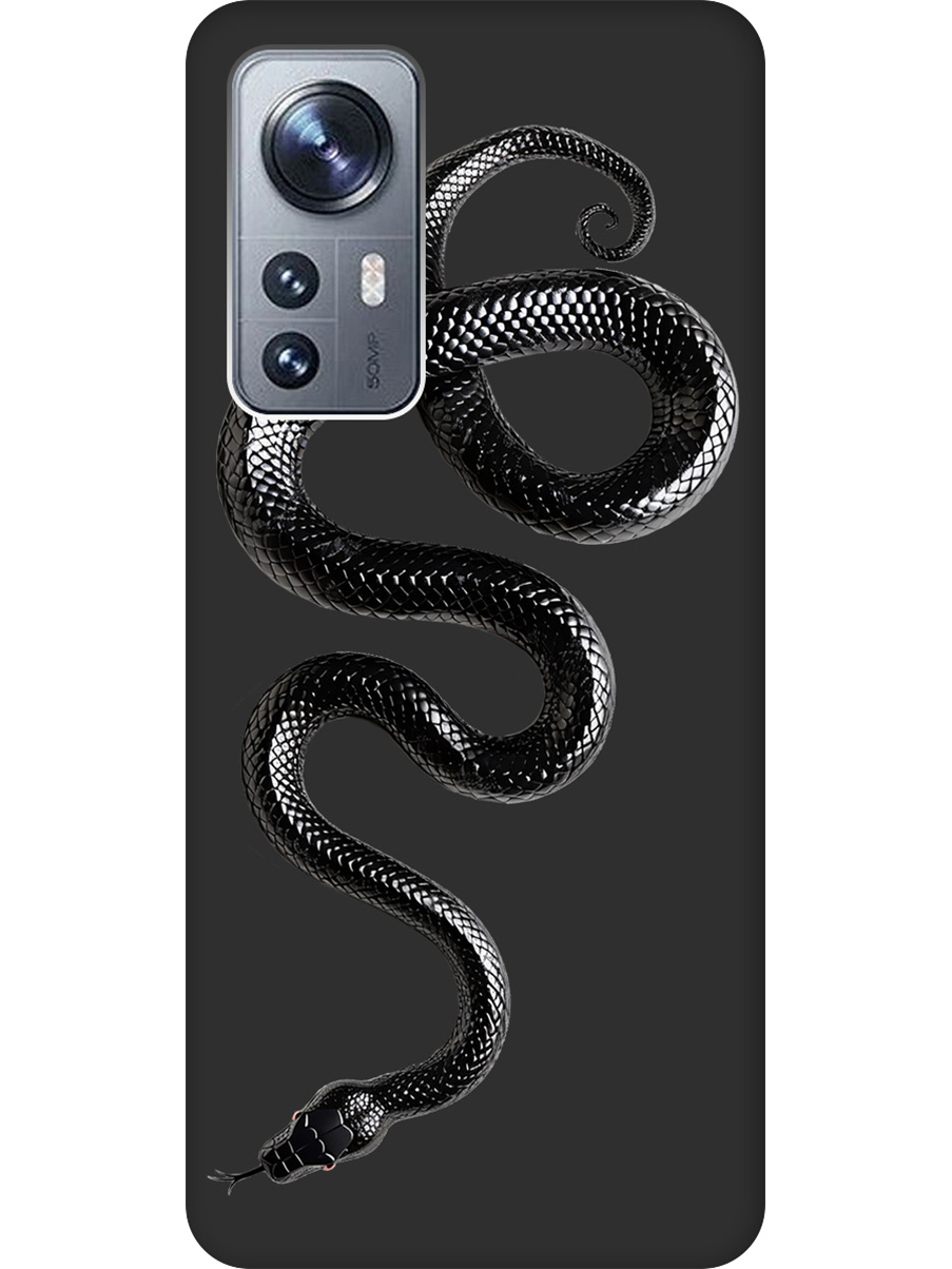 

Силиконовый чехол на Xiaomi 12 / 12X / 12S с принтом "Черная мамба" матовый черный, 734580813