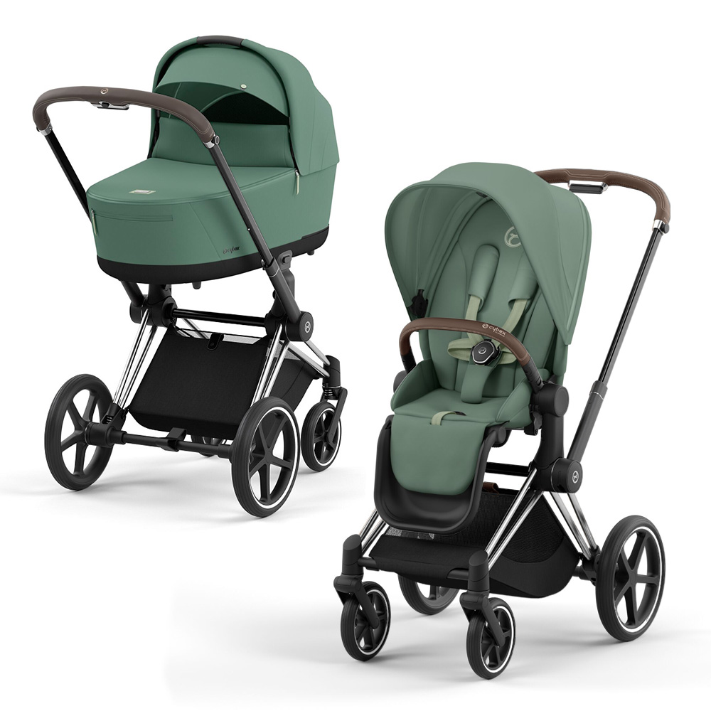 

Коляска детская 2в1 Cybex Priam IV Leaf Green, шасси chrome, brown, Priam IV 2 в 1