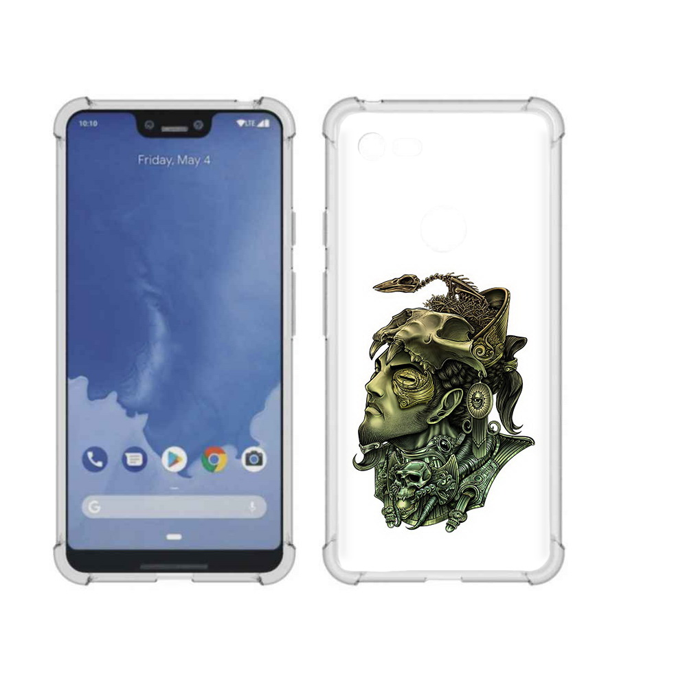 

Чехол MyPads Tocco для Google Pixel 3 XL бронзовый воин, Прозрачный, Tocco