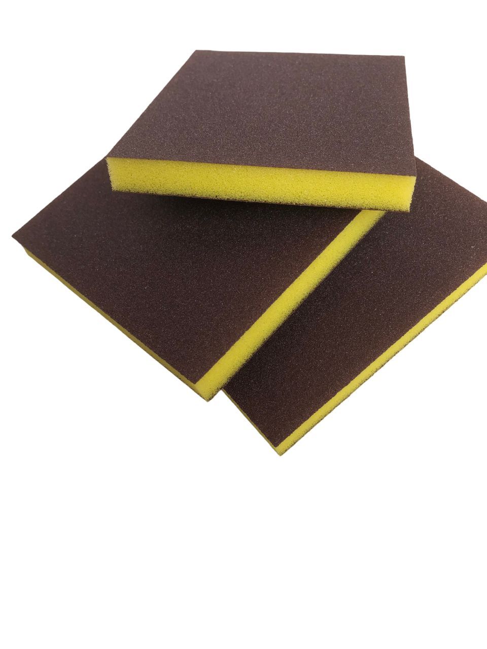 Губка двусторонняя Sponge Fine 98*120*13mm 3шт желтая(Р240) ручная двусторонняя губка для полировки rockforce