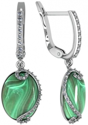 

Серьги из серебра с малахитом ПРИВОЛЖСКИЙ ЮВЕЛИР 351270-FA11ML, 351270-FA11ML