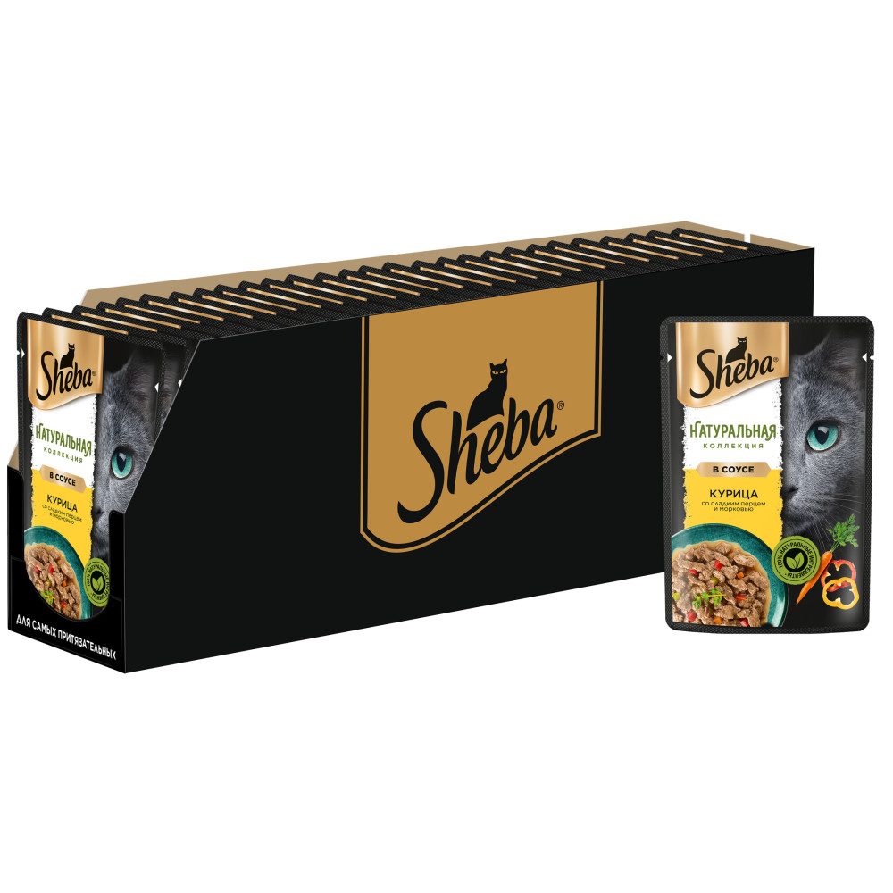

Влажный корм для кошек Sheba Nature's Collection с курицей и паприкой, 28 шт по 75 г, Nature's Collection