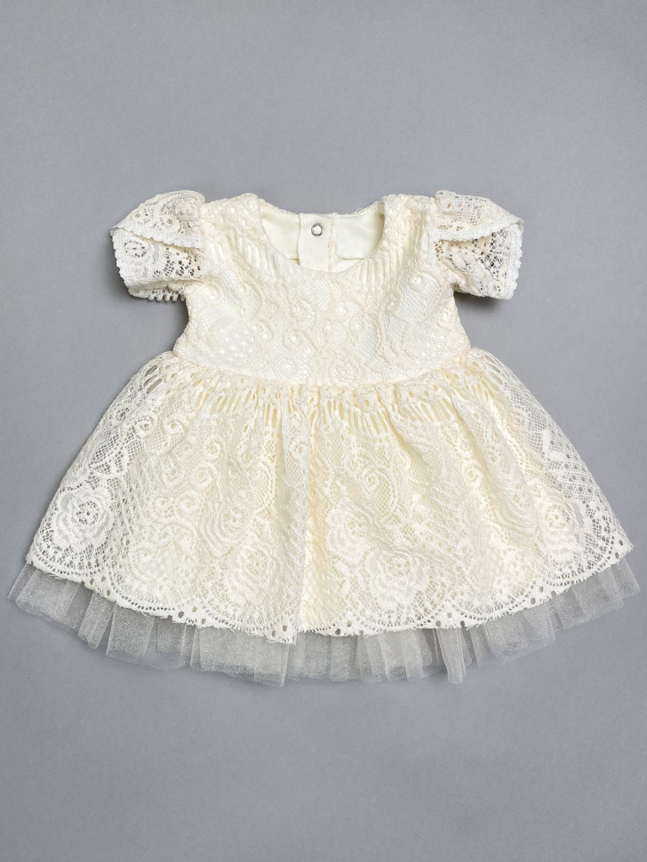 Платье детское Clariss Изысканный ажур, желтый; бежевый, 80 папитто боди платье ажур и61 025