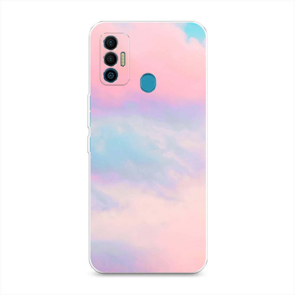 фото Силиконовый чехол "розовые облака" на tecno spark 7 awog
