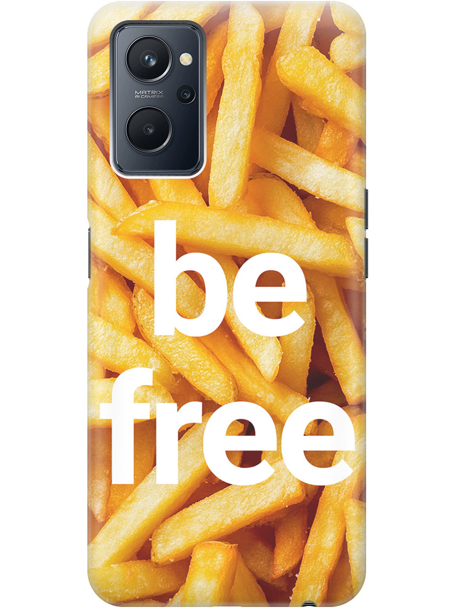 

Силиконовый чехол на Realme 9i с принтом "Be Free", Прозрачный;белый;желтый, 740189461