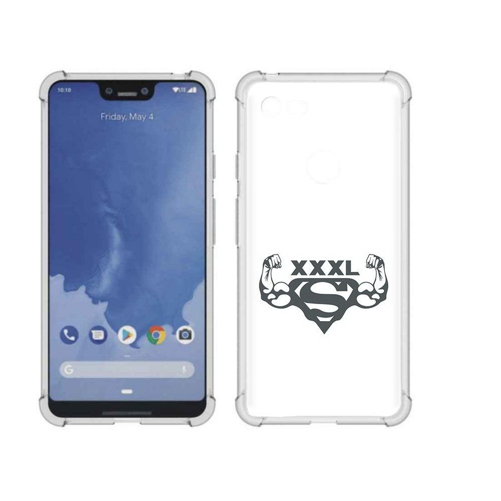 

Чехол MyPads Tocco для Google Pixel 3 XL бодибилдинг супермен, Прозрачный, Tocco