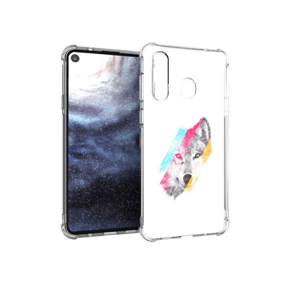 

Чехол MyPads Tocco для Samsung Galaxy A8s волк градиент (PT124633.501.268), Прозрачный, Tocco