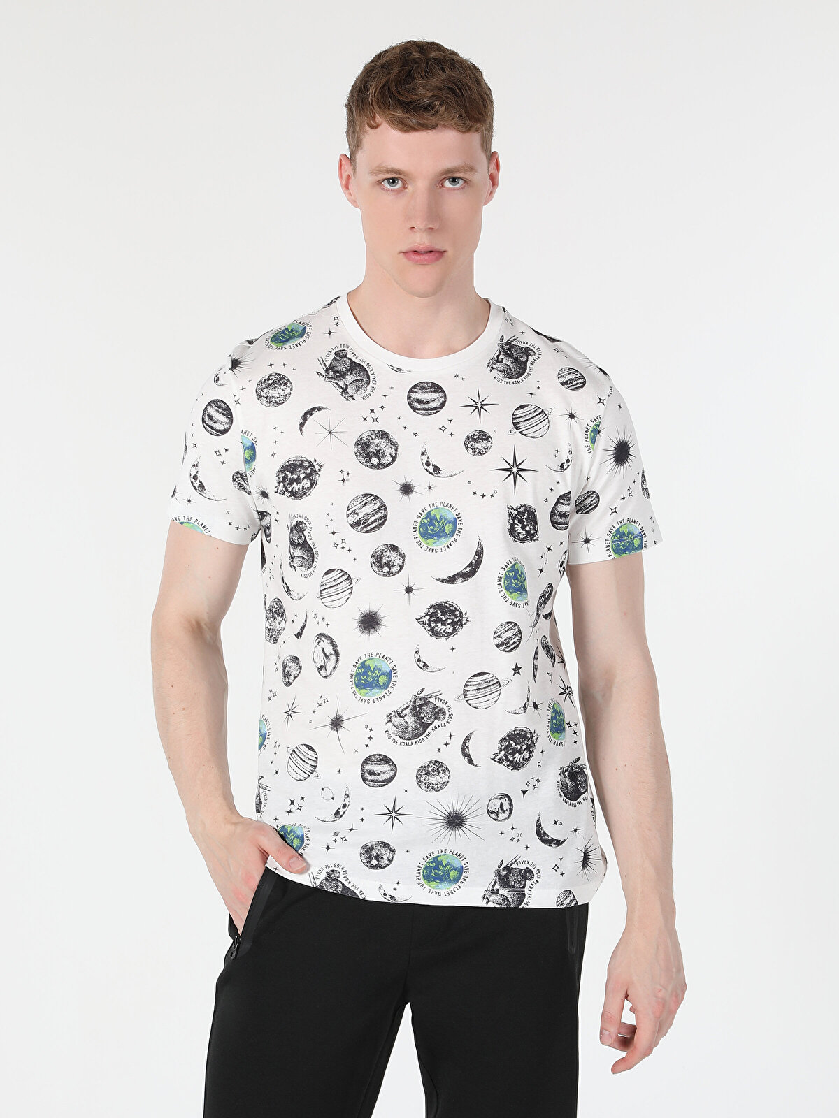 

Футболка мужская Colin's CL1057621_Q1.V1 белая L, Белый, CL1057621_Q1.V1