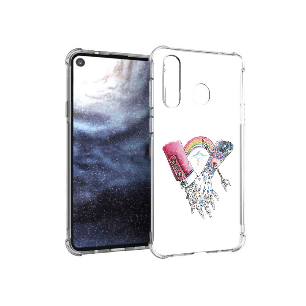 

Чехол MyPads Tocco для Samsung Galaxy A8s абстракция руки в татуировках (PT124633.501.212), Прозрачный, Tocco