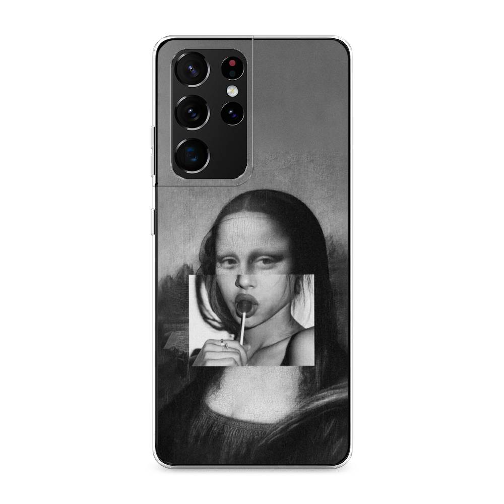 

Чехол Awog на Samsung Galaxy S21 Ultra / Самсунг S21 Ultra "Mona Lisa sucking lollipop", Разноцветный, 2102250-9