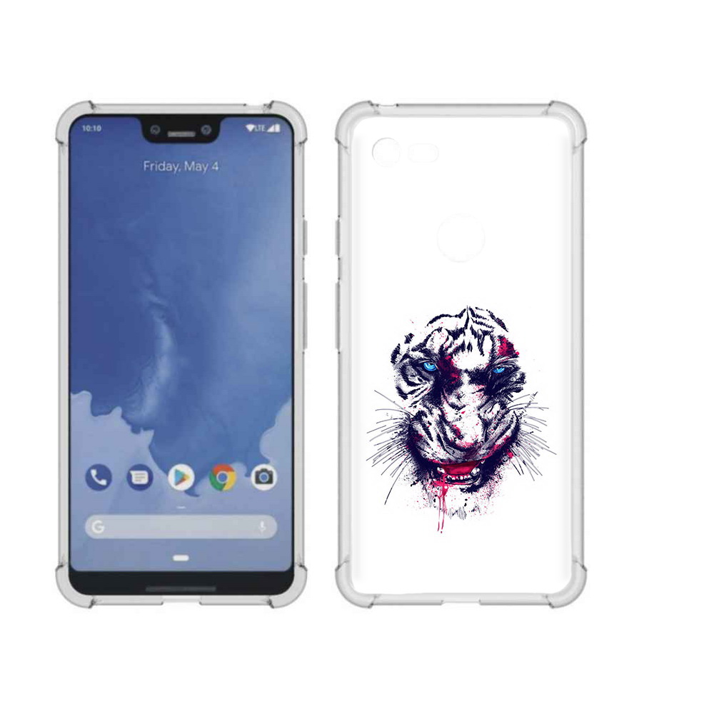 

Чехол MyPads Tocco для Google Pixel 3 XL безумный тигр, Прозрачный, Tocco