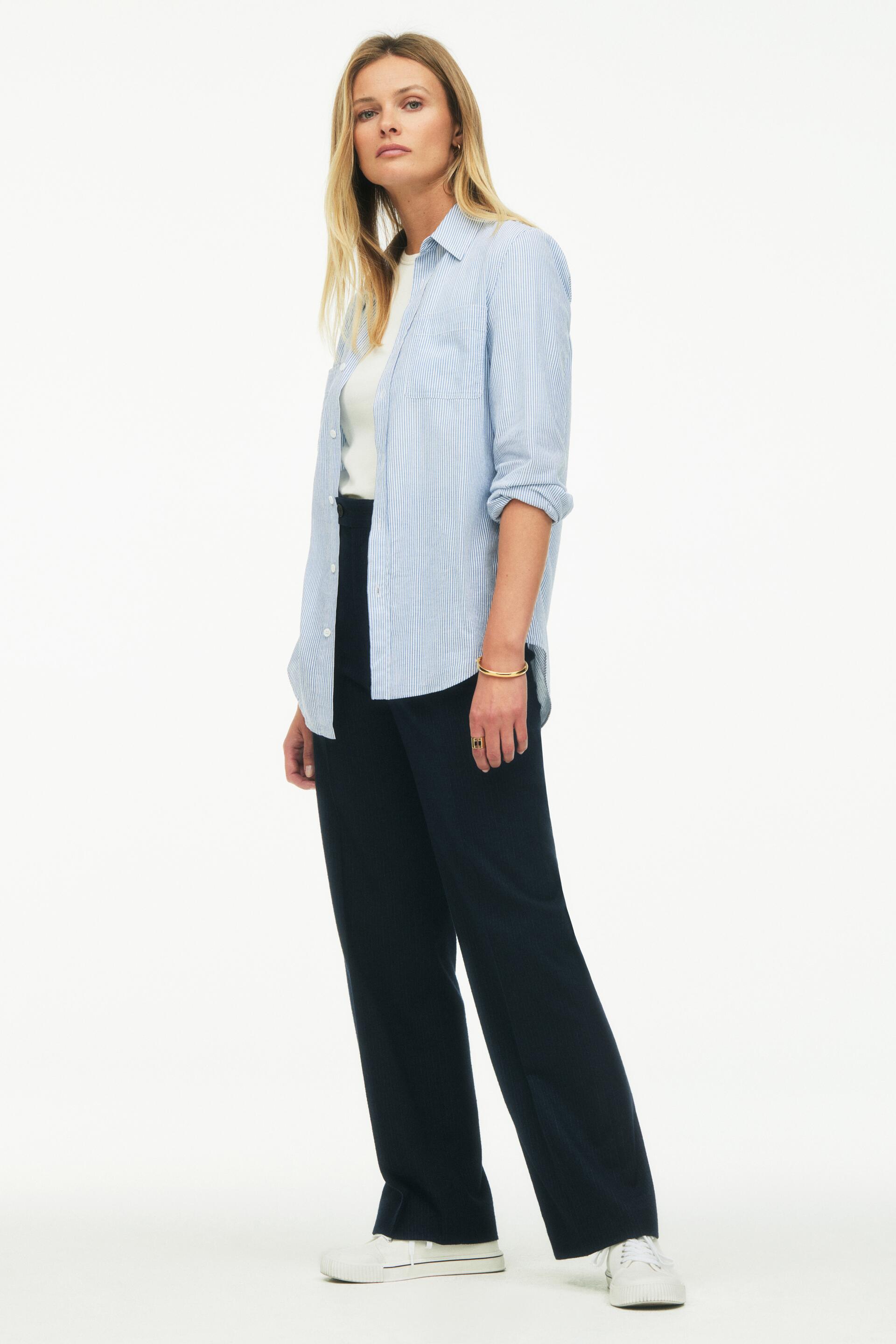 

Рубашка женская ZARA 08425544 голубая S (доставка из-за рубежа), 08425544