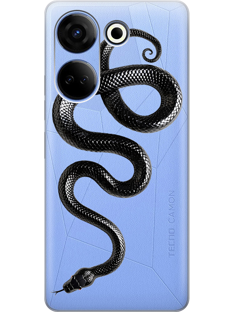 

Силиконовый чехол на Tecno Camon 20 / 20 Pro с принтом "Черная мамба", Прозрачный;черный, 772566013
