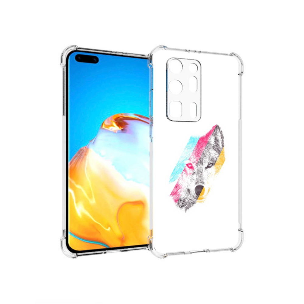 

Чехол MyPads Tocco для Huawei P40 Pro+ волк градиент, Прозрачный, Tocco