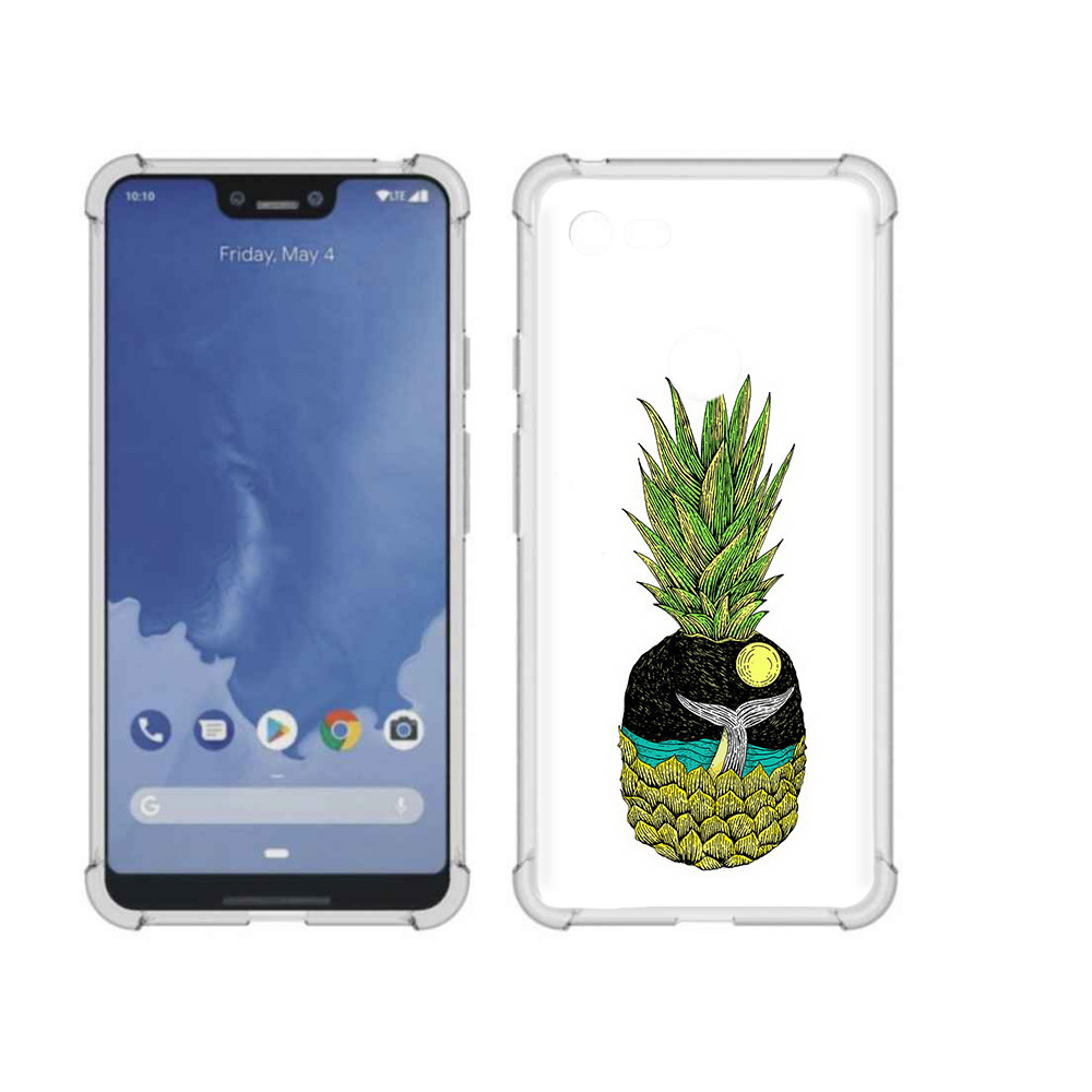 

Чехол MyPads Tocco для Google Pixel 3 XL ананас с китом, Прозрачный, Tocco