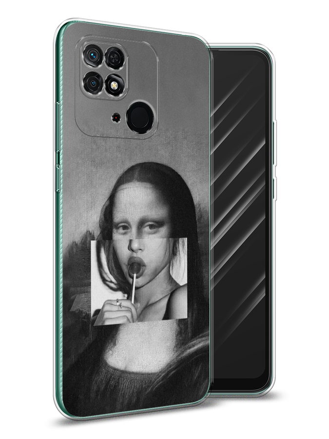 

Чехол Awog на Xiaomi Redmi 10C "Mona Lisa sucking lollipop", Разноцветный, 313450-9