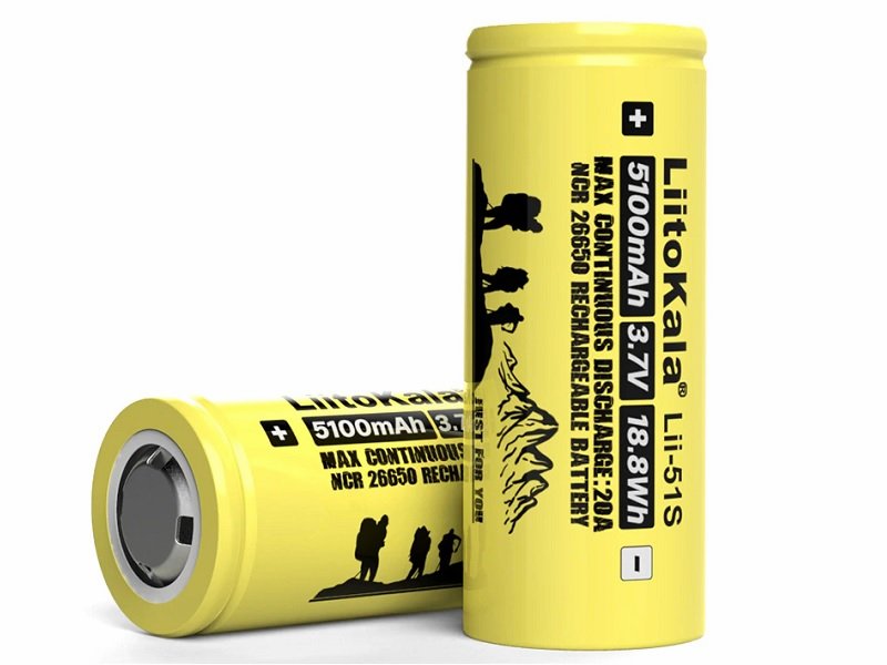 

Аккумулятор LiitoKala типа 26650 (5100mAh, Li-ion) без защиты, 26650