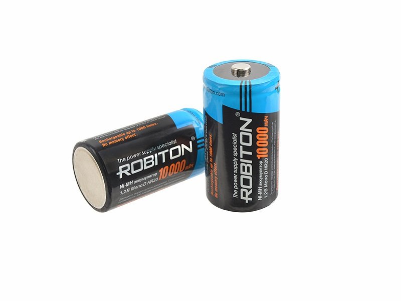 

Аккумуляторы Robiton HR20 (D) Ni-MH, 10000mAh (2 штуки), DHR20