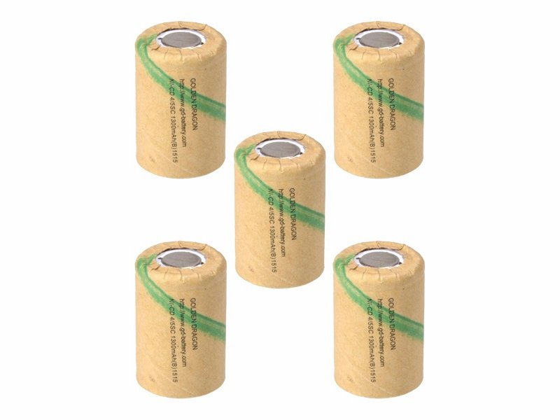 Аккумуляторы 4/5SC (Ni-CD, 1300mAh, 1.2V) комплект 5 штук аккумуляторы cameron sino aaa hr03 8 штук 800mah