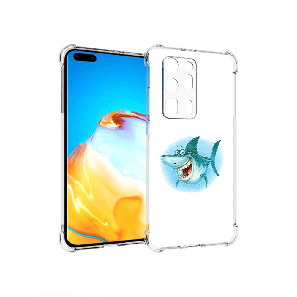 

Чехол MyPads Tocco для Huawei P40 Pro+ веселая акула, Прозрачный, Tocco